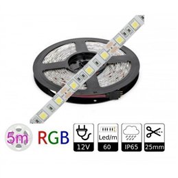 LED CINTA FLEXIBLE RGB 12V 5050 IP65              