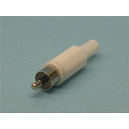 CONECTOR RCA M PLASTICO BLANCO                    