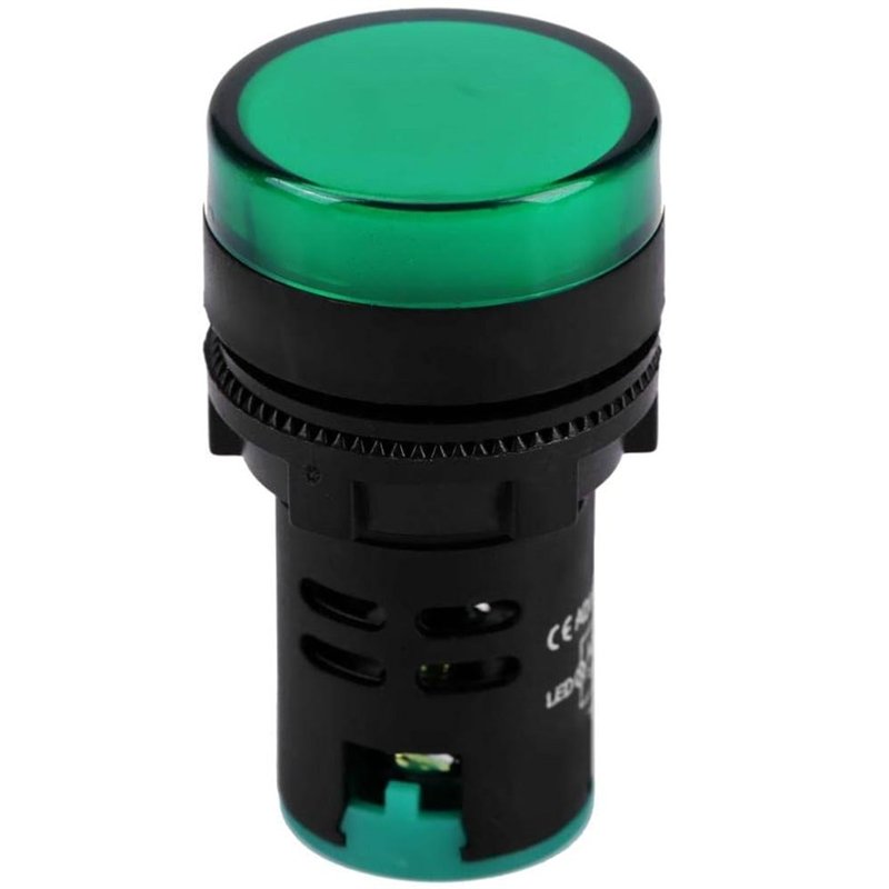 PILOTO LED VERDE 12VAC/DC 22MM                    