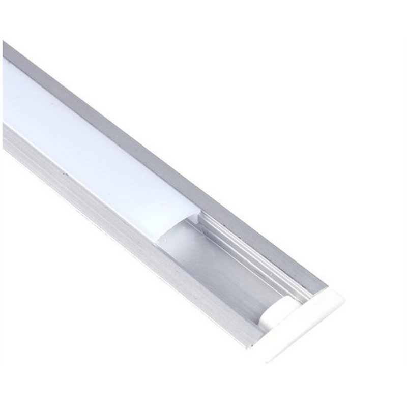 PERFIL ALUMINIO TIRA LED 2MT EMPOTRAR C/TAPA      