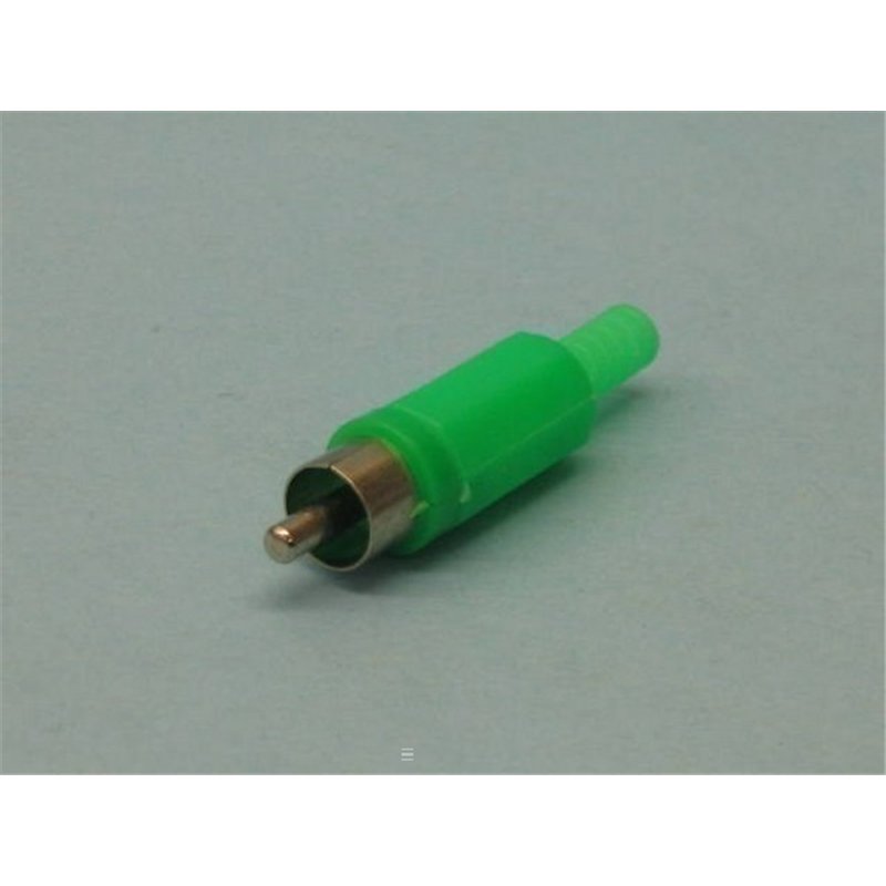 CONECTOR RCA M PLASTICO VERDE                     