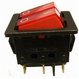 INTERRUPTOR BASCULANTE DOBLE TECLA LUM ROJO       