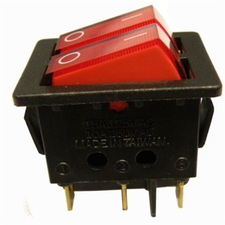 INTERRUPTOR BASCULANTE DOBLE TECLA LUM ROJO       