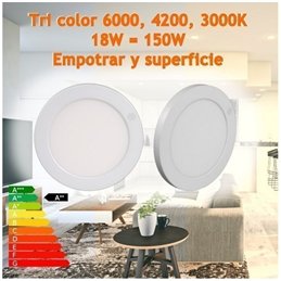 DOWNLIGHT LED 18W 3EN1 R BLANCO C/SENSOR EMP Y SUP