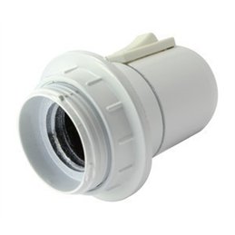 PORTALAMPARA E27 BLANCO CON INTERRUPTOR           