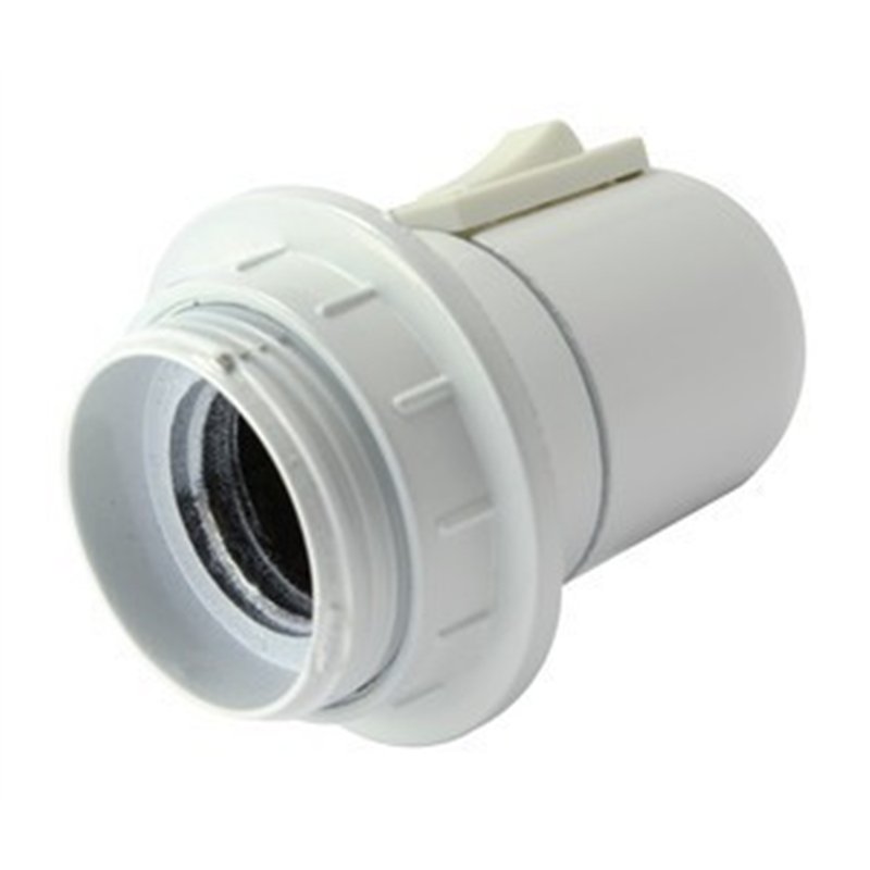 PORTALAMPARA E27 BLANCO CON INTERRUPTOR           