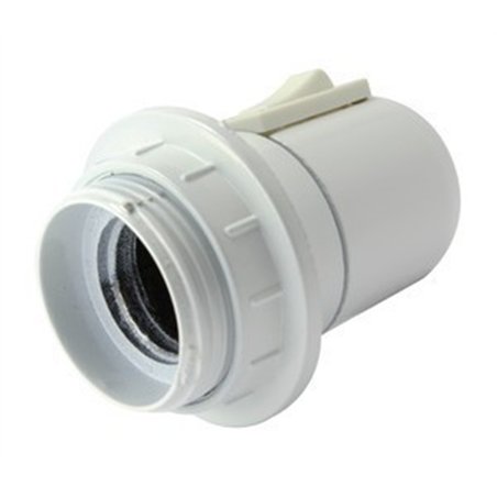 PORTALAMPARA E27 BLANCO CON INTERRUPTOR           