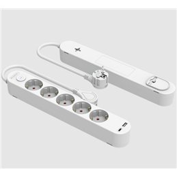 BASE 5 TOMAS + USB A Y C  1,5MTS                  