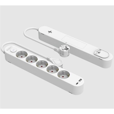 BASE 5 TOMAS + USB A Y C  1,5MTS                  