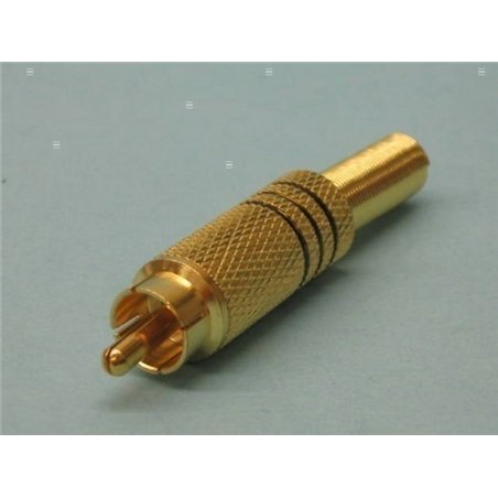 CONECTOR RCA M MET DORADO NEGRO                   