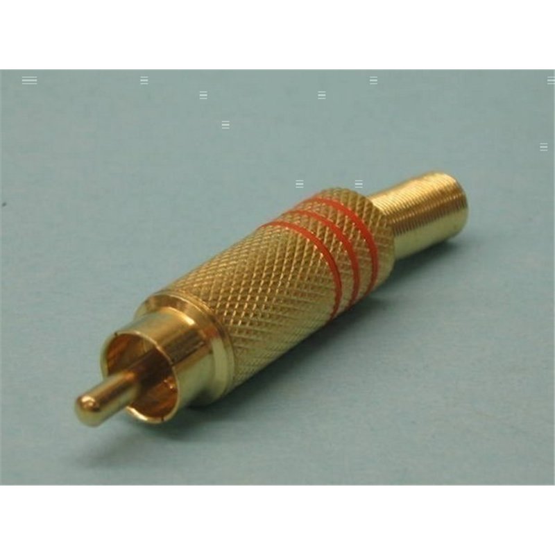 CONECTOR RCA M MET DORADO ROJO                    