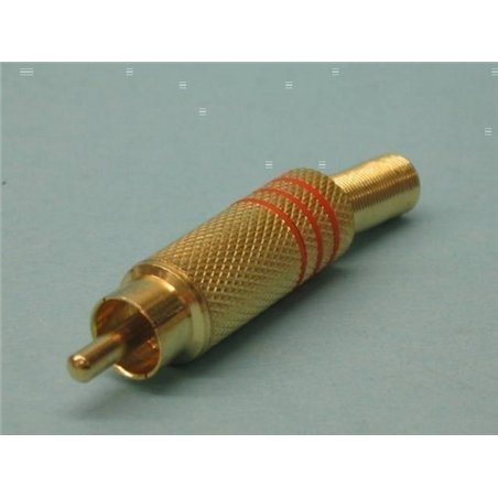 CONECTOR RCA M MET DORADO ROJO                    