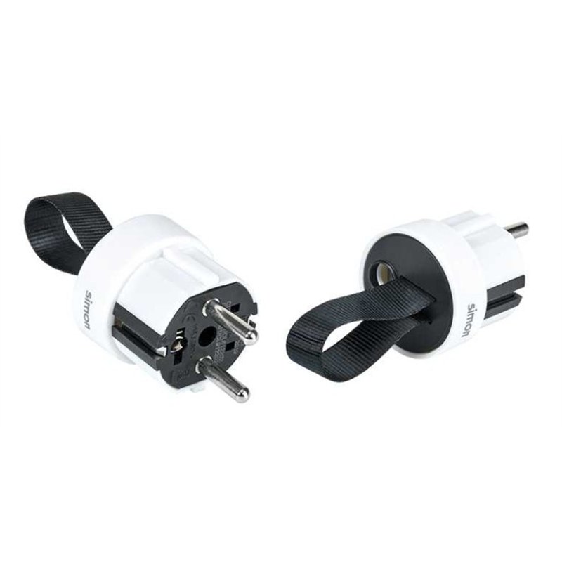 CLAVIJA SCHUKO BLANCA CON TIRADOR                 