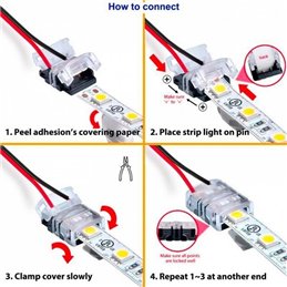 CONECTOR TIRA LED A CABLE 10MM 2 PIN IP65         