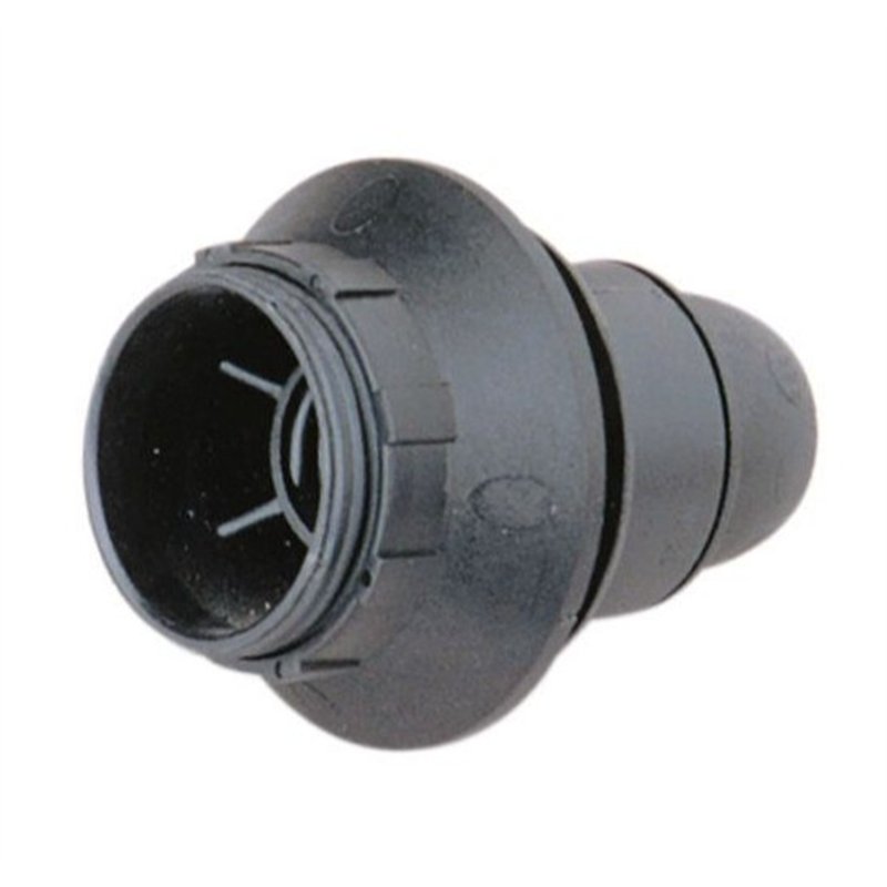 PORTALAMPARA E14 CON ARANDELA NEGRO               