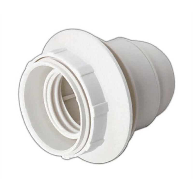 PORTALAMPARA E27 CON ARANDELA BLANCO              