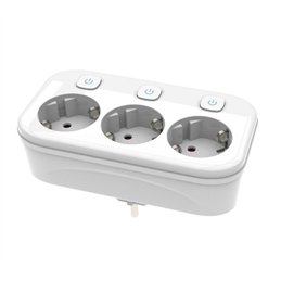 CLAVIJA TRIPLE SCHUKO CON INTERRUPTOR             