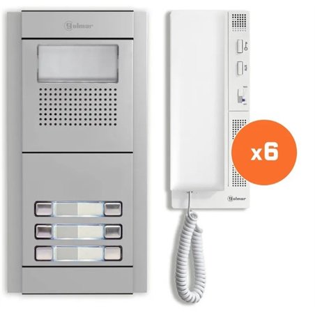 KIT PORTERO GOLMAR E5206/T 6 VIVIENDAS 2 HILOS    