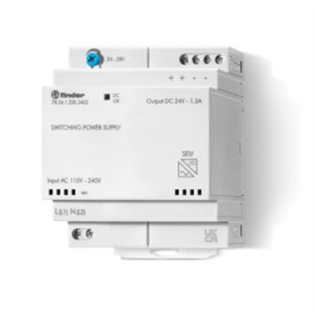 FUENTE CARRIL 24V 36W 78.36 FINDER CONMUTADA      