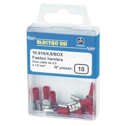 TERMINAL DH ROJO FASTON H 4,8MM (10U)             