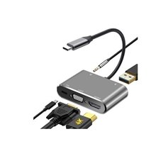 ADAP USB-C A HDMI-VGA-HUB 3.0 + ALIM TIPO-C 