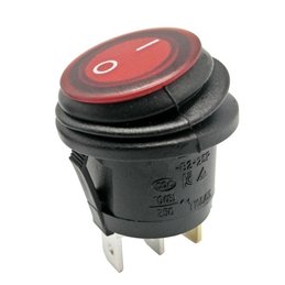 INTERRUPTOR BASCULANTE REDONDO ROJO ESTANCO       