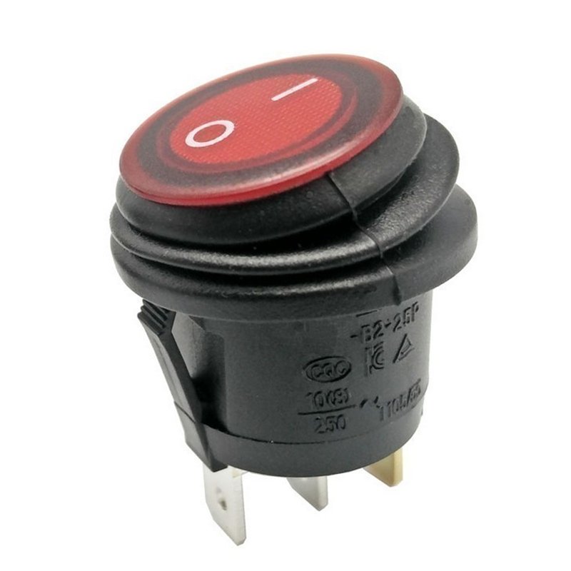 INTERRUPTOR BASCULANTE REDONDO ROJO ESTANCO       