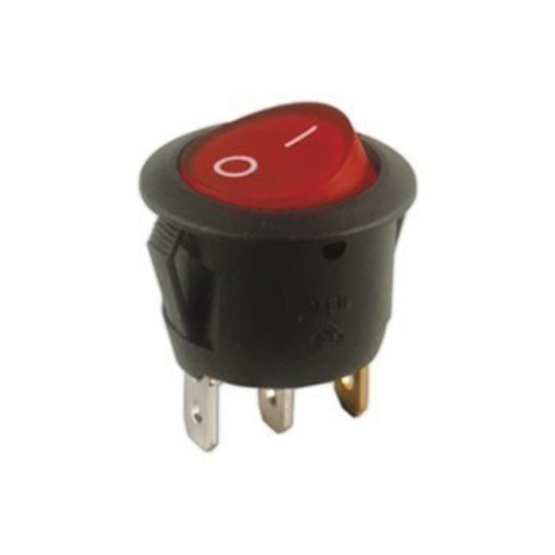 INTERRUPTOR BASCULANTE REDONDO ROJO               