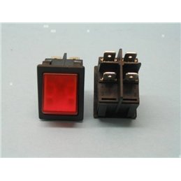 INTERRUPTOR BASCULANTE DOBLE LUMINOSO ROJO        