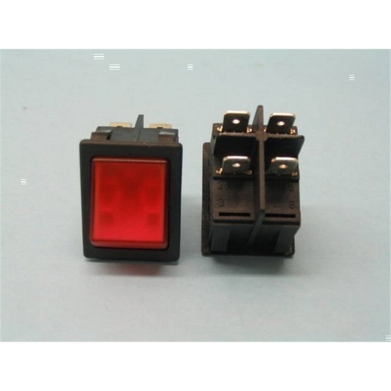 INTERRUPTOR BASCULANTE DOBLE LUMINOSO ROJO        