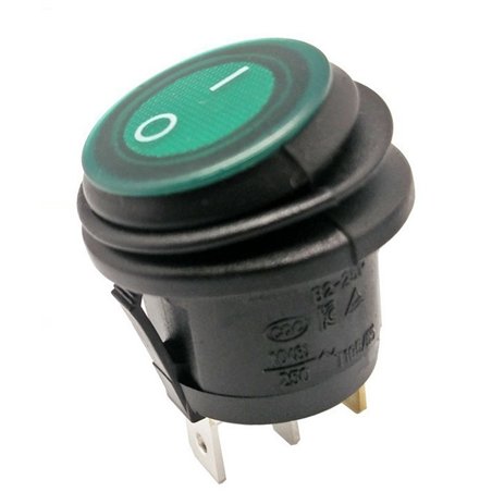 INTERRUPTOR BASCULANTE REDONDO VERDE ESTANCO      