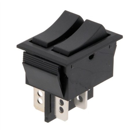 INTERRUPTOR BASCULANTE DOBLE TECLA NEGRO          