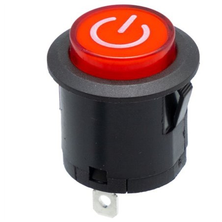 INTERRUPTOR BASCULANTE REDONDO ROJO 16A 22MM      