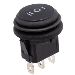 INTERRUPTOR BASCULANTE REDONDO NEGRO ESTANCO 3 POS