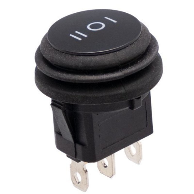 INTERRUPTOR BASCULANTE REDONDO NEGRO ESTANCO 3 POS