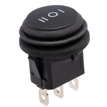 INTERRUPTOR BASCULANTE REDONDO NEGRO ESTANCO 3 POS