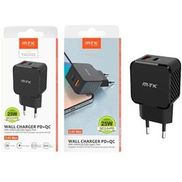 ALIMENTADOR USB RED RAPIDO 25W RED USB + TIPO C   