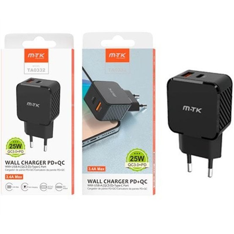 ALIMENTADOR USB RED RAPIDO 25W RED USB + TIPO C   