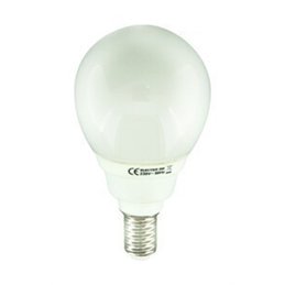 LAMPARA BAJO CONSUMO ESFERICA 11W E14 CALIDA      