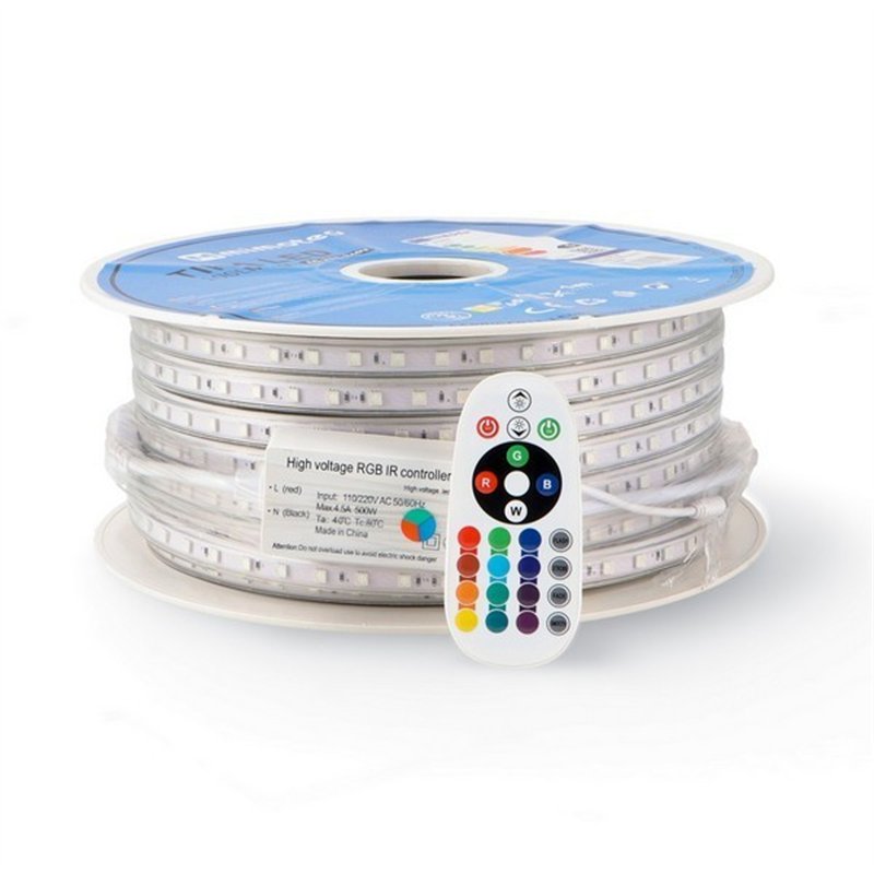 LED CINTA RGB 220V 5050 14.4W/m IP65 - 50MTS      