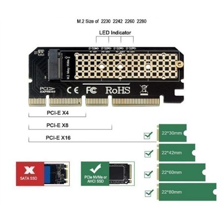ADAPTADOR PCI-E PARA DURO M.2 NVME SSD            