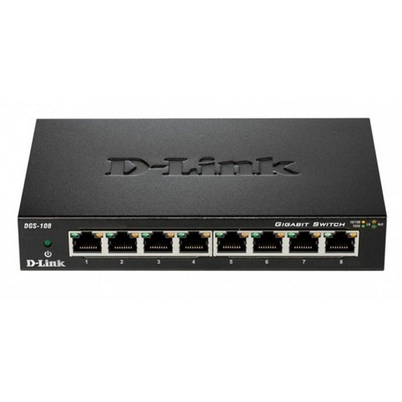 SWITCH 8 PORT DGS-108 10/100/1000 SOHO METAL      
