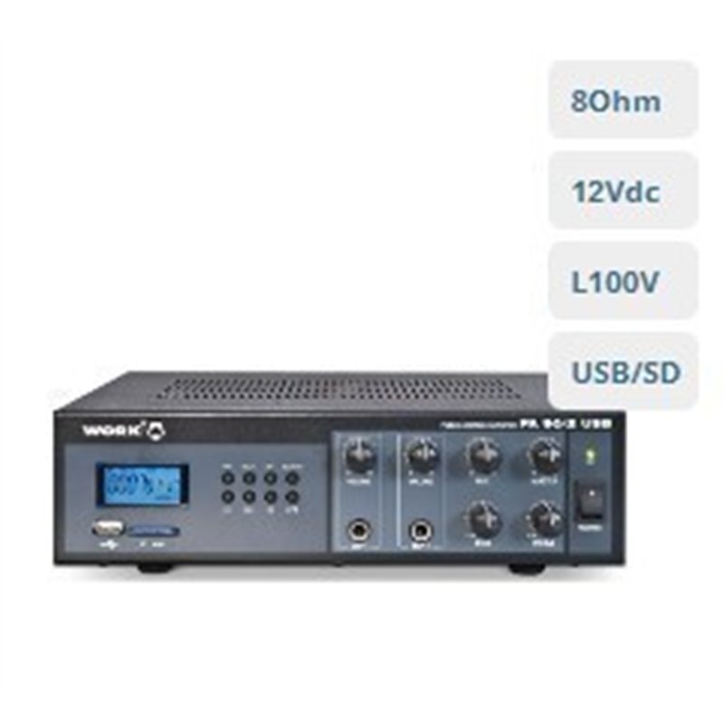 AMPLIFICADOR WORK PA 90/2 USB                     