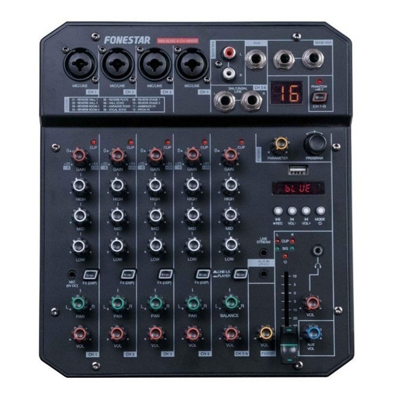 MESA MEZCLA 6 CANALES FONESTAR MIX-6LIVE          