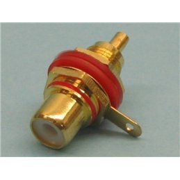 CONECTOR RCA BASE H ROJA DORADA                   