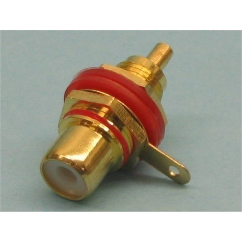 CONECTOR RCA BASE H ROJA DORADA                   
