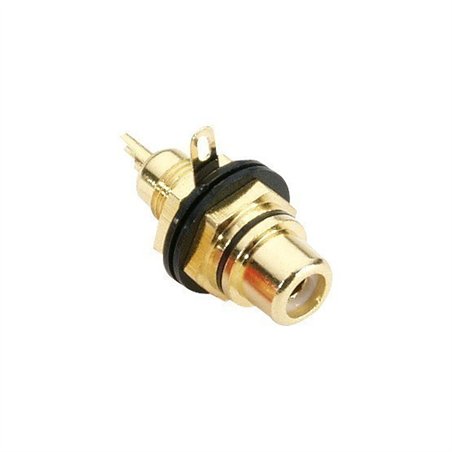 CONECTOR RCA BASE H NEGRA DORADA                  