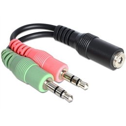 ADAPTADOR JACK 3,5 H 4 CONTACTOS / 2 JACK 3,5 ST  