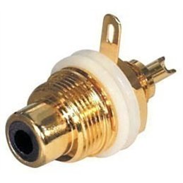 CONECTOR RCA H CHASIS DORADO NEGRO CNX-740        
