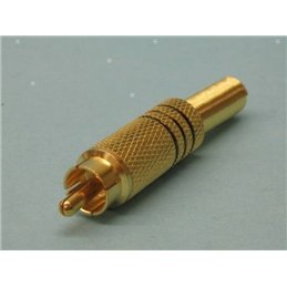 CONECTOR RCA M MET DORADO NEGRO                   